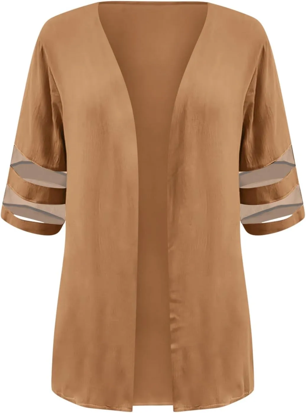 Women's 2024 Fall Open Front Cardigans Classic Lace Trim Kimono Plus Size Summer Beach Cover Ups Linen Dressy Blouses