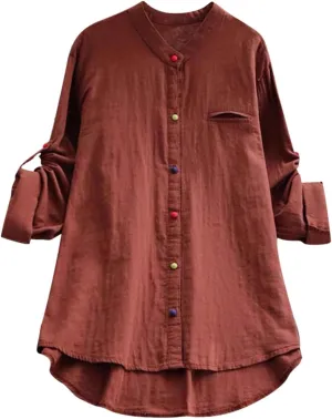 Womens Beach Cover Ups Plus Size Long Sleeve Button Down Linen Shirt Bikini Swimsuit Cover Up Summer Dress Shirts
