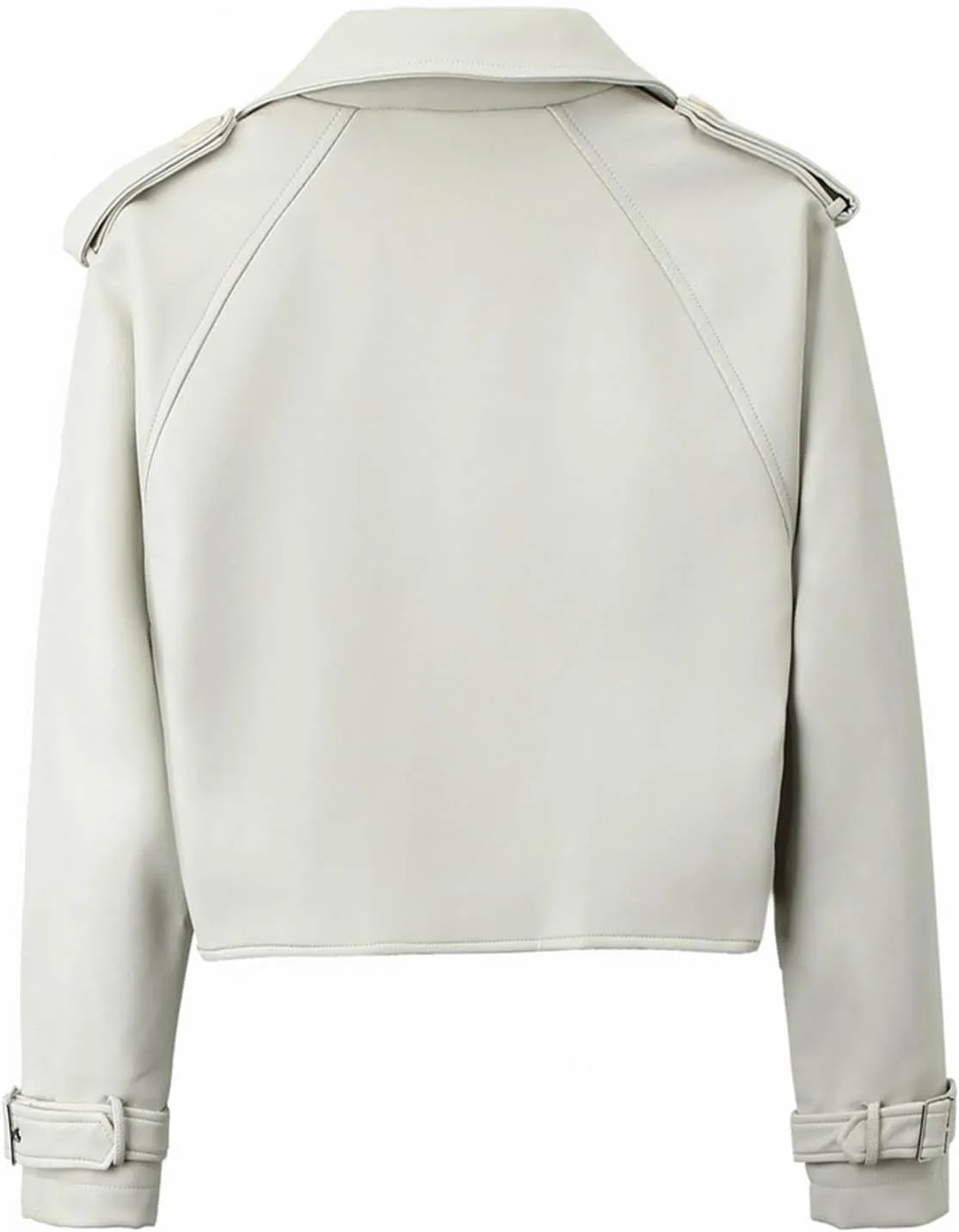 Women's Belted Faux Leather Moto Jacket Y2k Clothes Lapel Collar Motorcycle Long Sleeve Motor Biker Short Coat Jacket