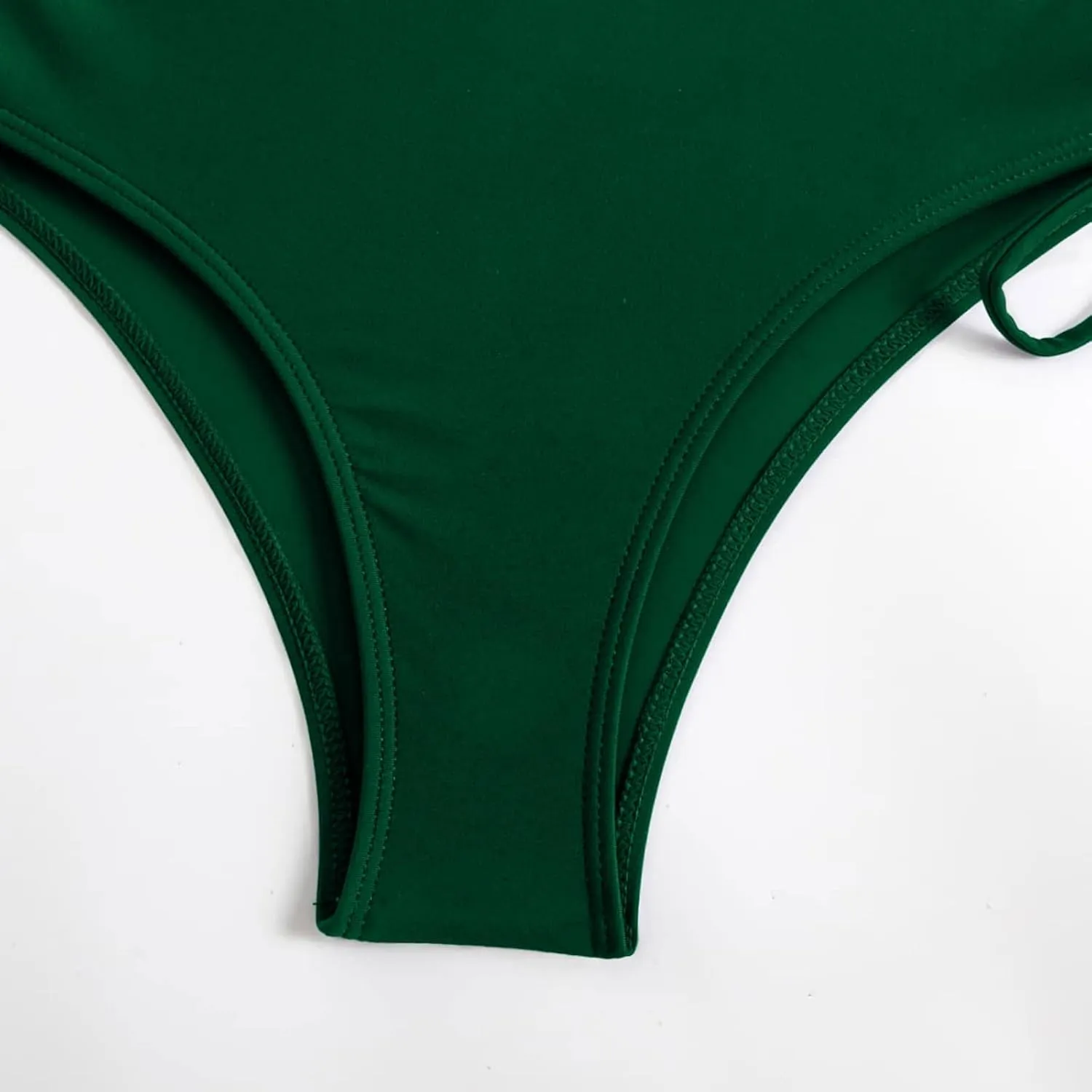 Women's Bikini Sets Sexy Deep-V Gathered Bras Stretchy High Waist Lace up Briefs Swimsuit Bathing Suits Swimwear