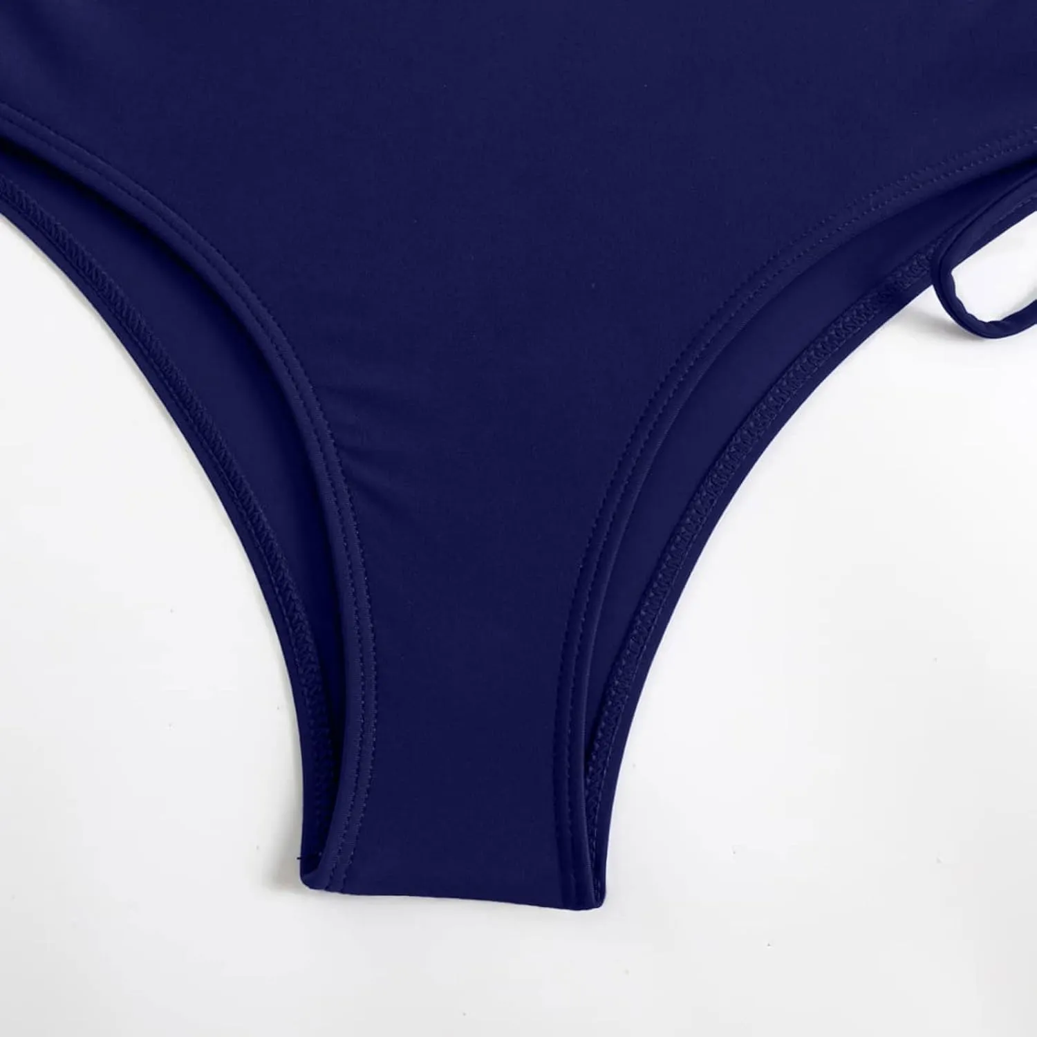 Women's Bikini Sets Sexy Deep-V Gathered Bras Stretchy High Waist Lace up Briefs Swimsuit Bathing Suits Swimwear