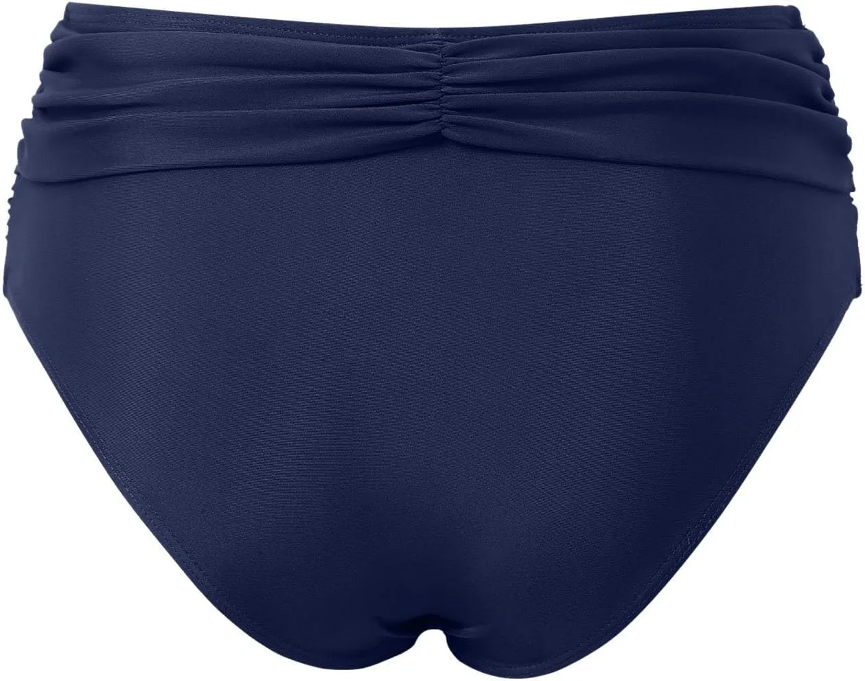 Women's Bikini Swim Bottom Briefs Ribbed High Cut Mid Waist Cheeky Bathing Suit Bottom Tummy Control Swimwear Bottoms