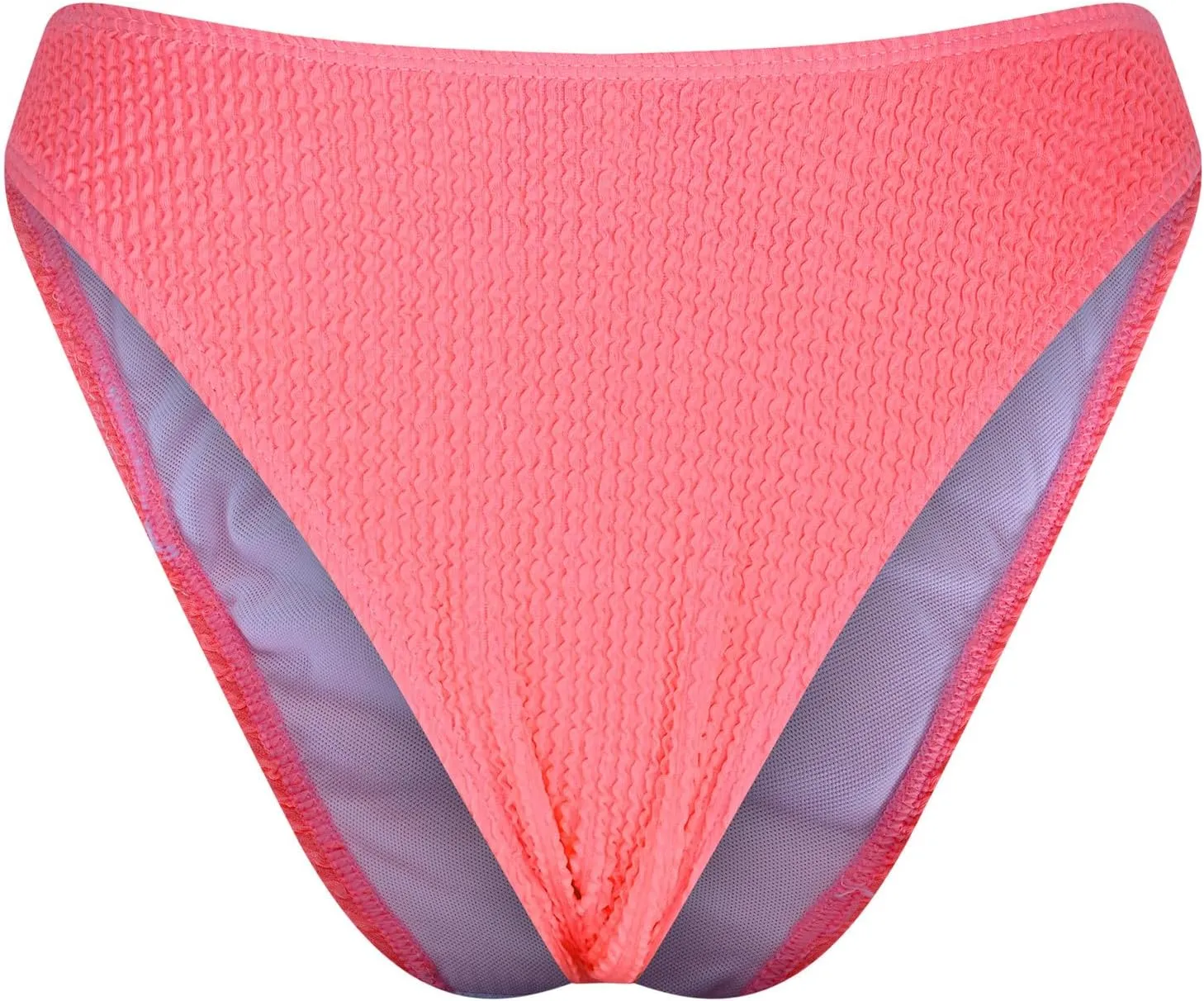 Women's Bikini Swim Bottom Briefs Ribbed High Cut Mid Waist Cheeky Bathing Suit Bottom Tummy Control Swimwear Bottoms