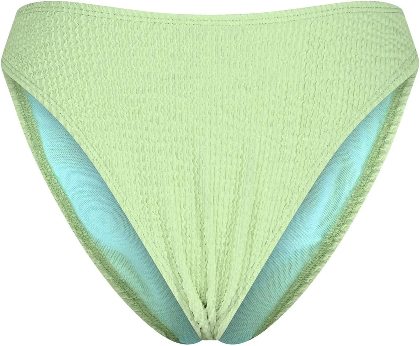 Women's Bikini Swim Bottom Briefs Ribbed High Cut Mid Waist Cheeky Bathing Suit Bottom Tummy Control Swimwear Bottoms