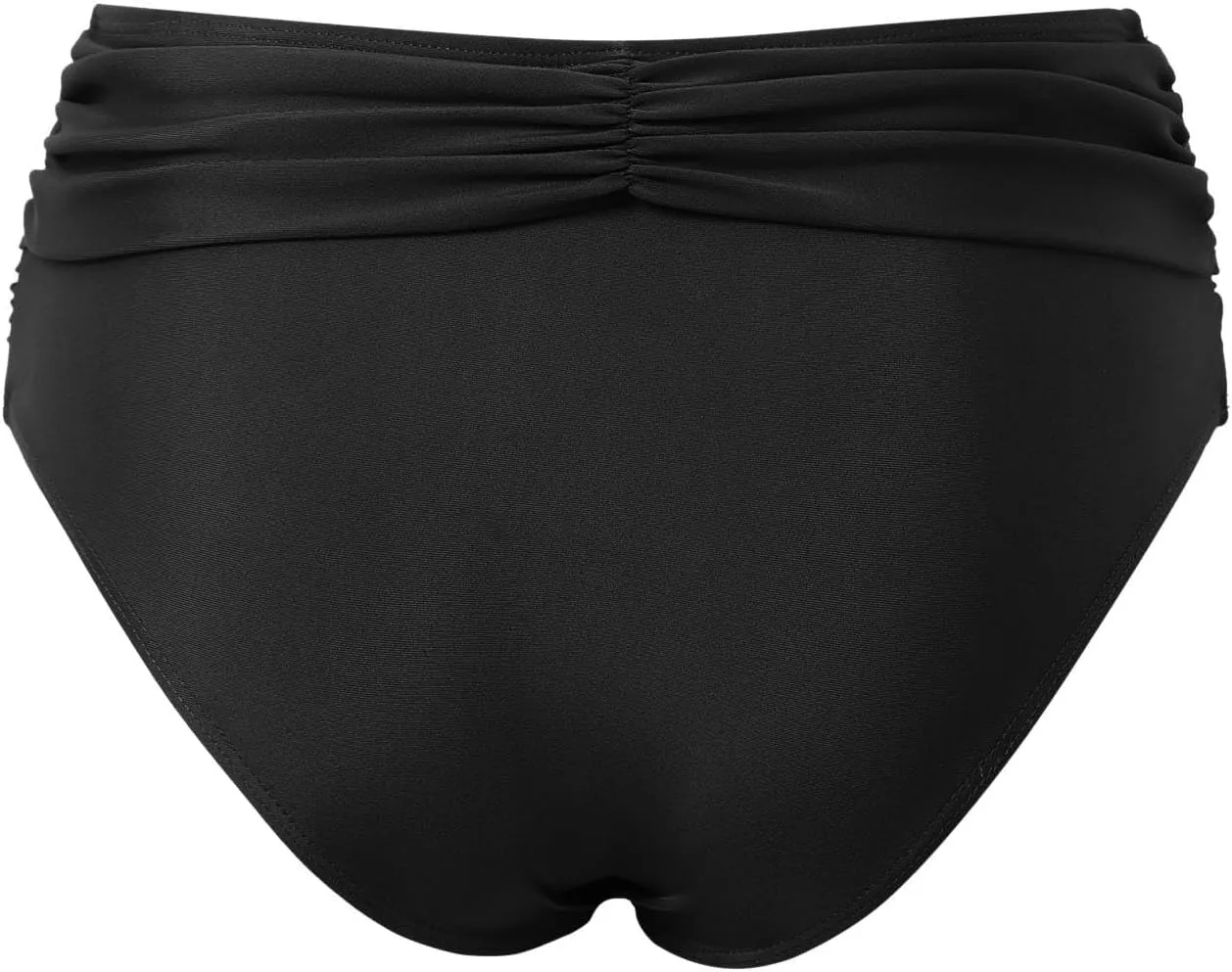 Women's Bikini Swim Bottom Briefs Ribbed High Cut Mid Waist Cheeky Bathing Suit Bottom Tummy Control Swimwear Bottoms