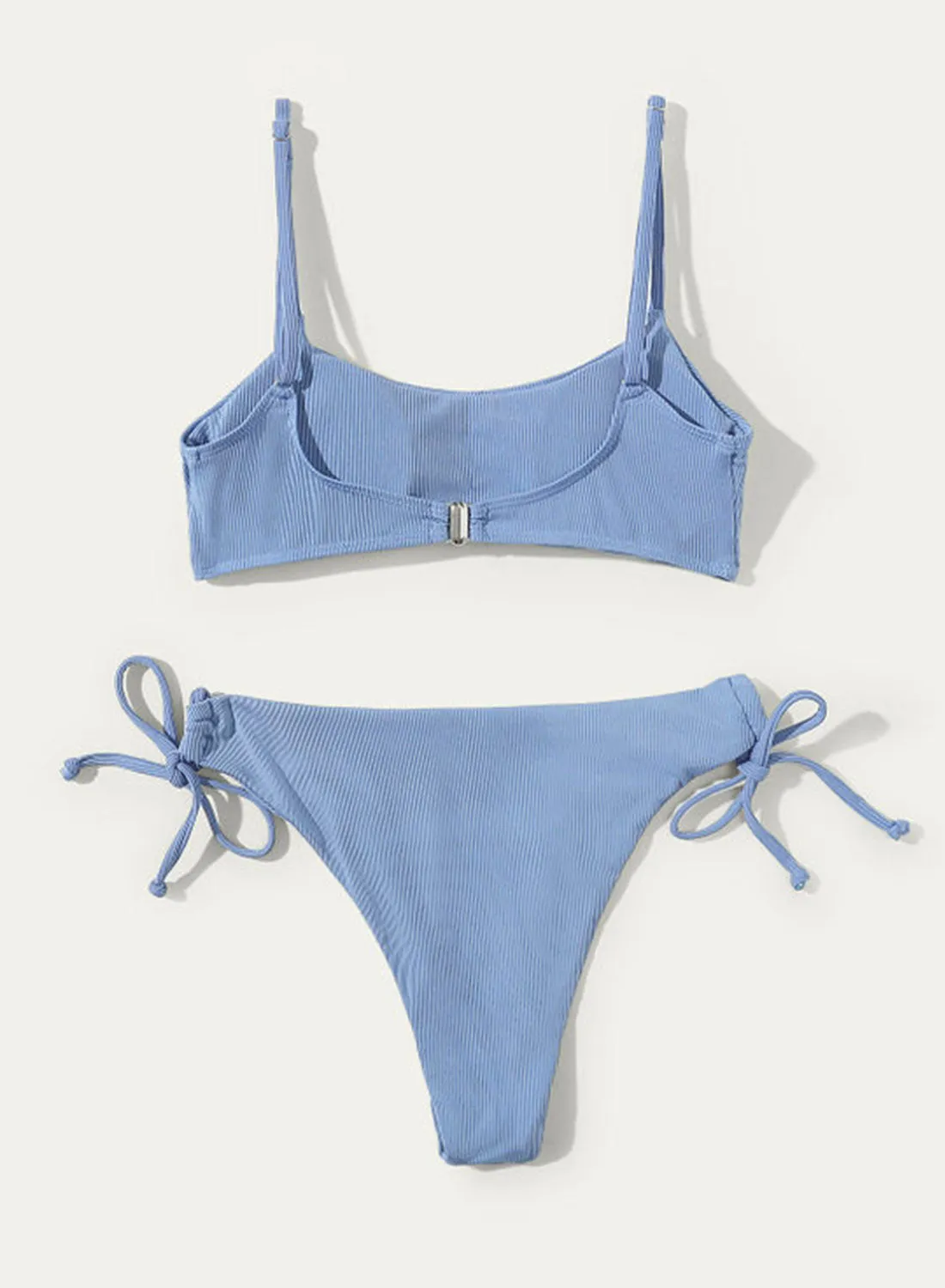 Women's Bikinis Solid Knot Side Strappy Bikinis