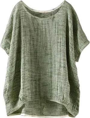 Women's Button Up Shirt V-Neck Short Sleeve Linen Summer Casual Trendy Dressy Blouses Top Loose Tee Shirt