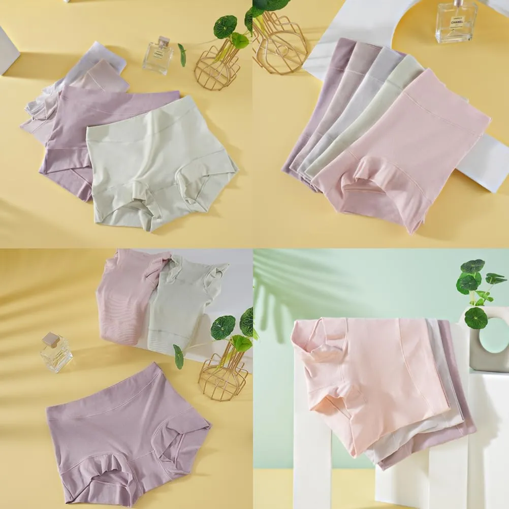 Women's Comfort Sporty Microfiber Boyshort Panties Ladies 5 Pack Mid Waist/High Waist Boxer Briefs Underwear