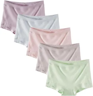 Women's Comfort Sporty Microfiber Boyshort Panties Ladies 5 Pack Mid Waist/High Waist Boxer Briefs Underwear