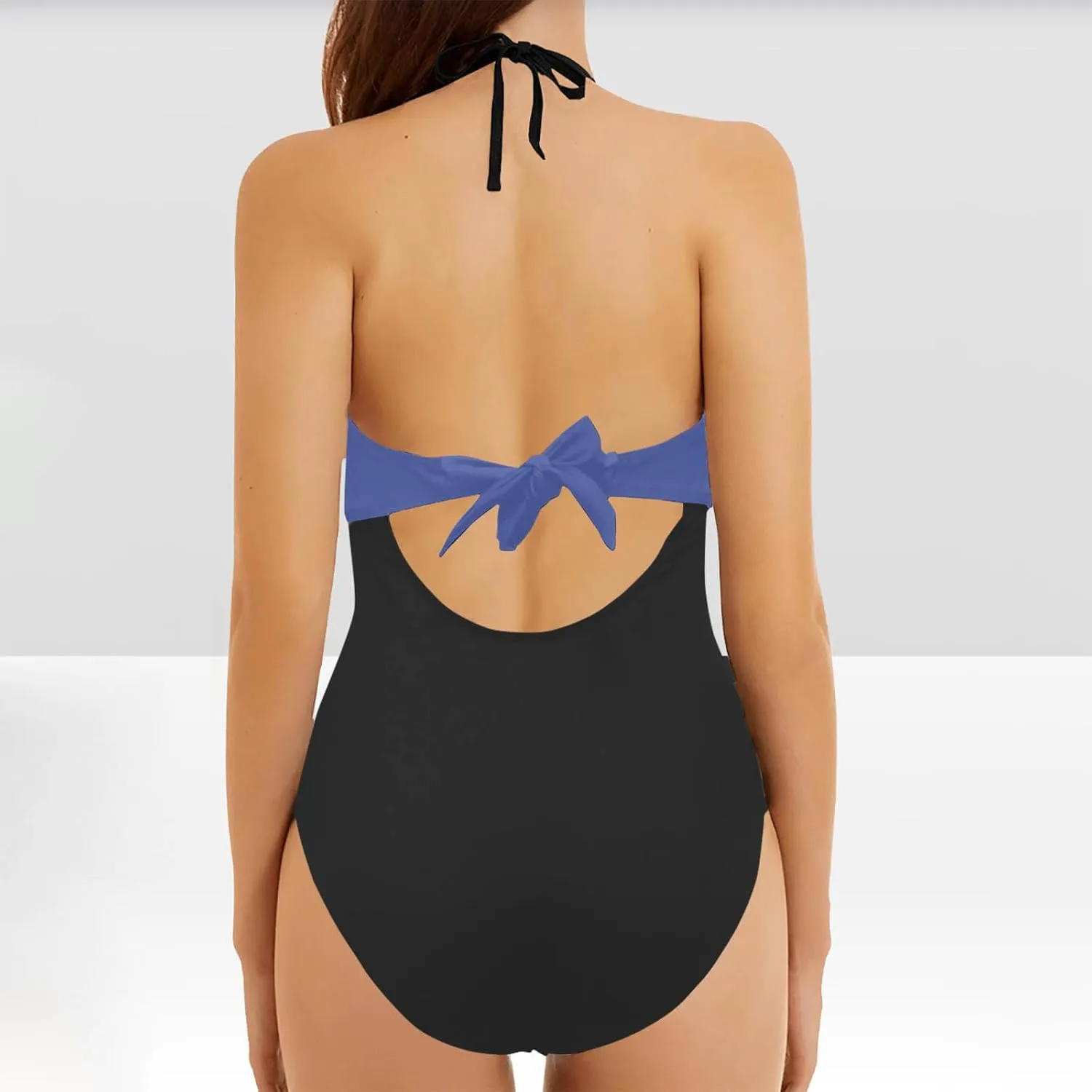 Women's Cutout One Piece Swimsuit Tummy Control Backless Bathing Suit High Waisted Wrap Tie Back Swimwear Beachwear