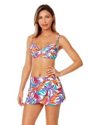 Women's Dance Floor Palm Shirred Underwire Bikini Top
