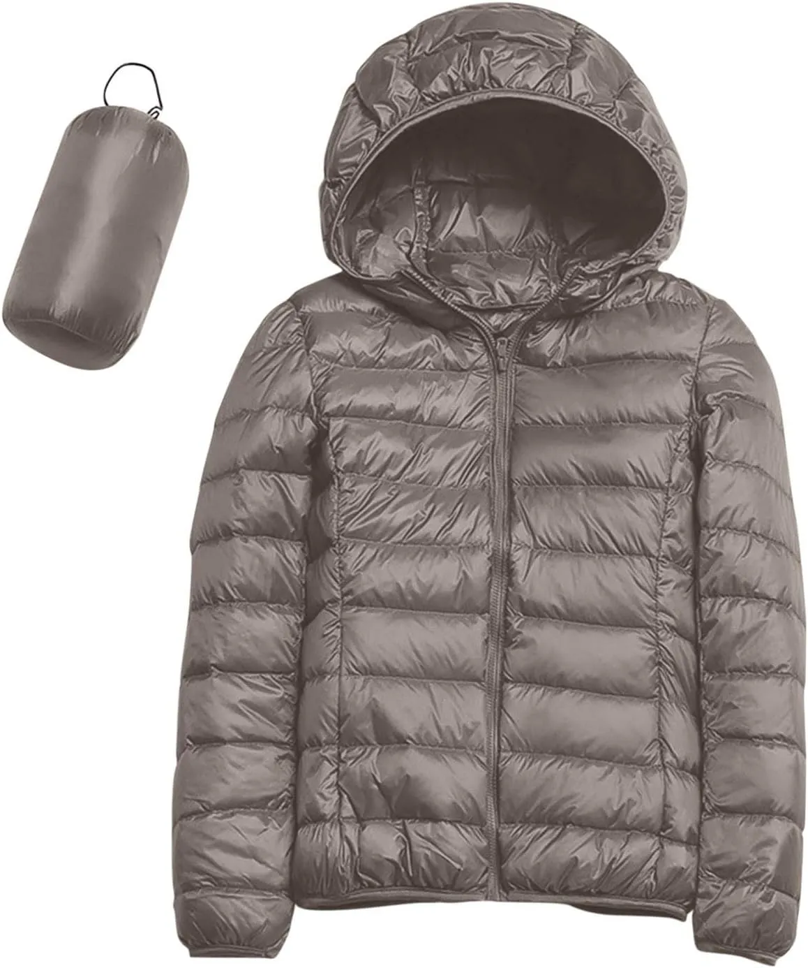 Women's Down Jacket Hooded Windproof Puffer Coat Packable Warm Winter Jacket Lightweight Ladies Parka Chunky With Hood Trendy