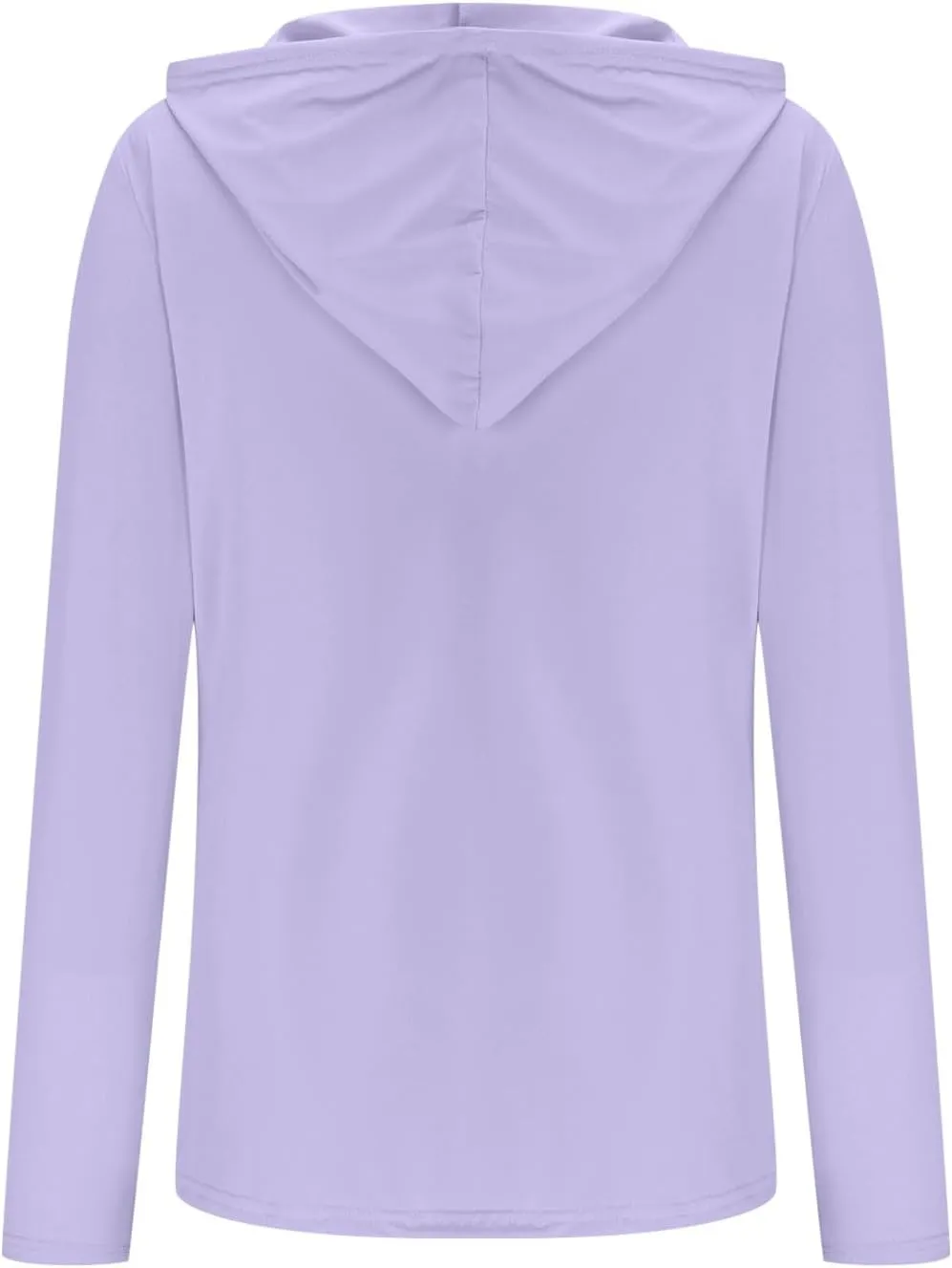 Women's Graceful Thumb Button Sunshine Protective Tops Stylish Pure Color Hooded Lightweight Outfits Outdoor Commuting