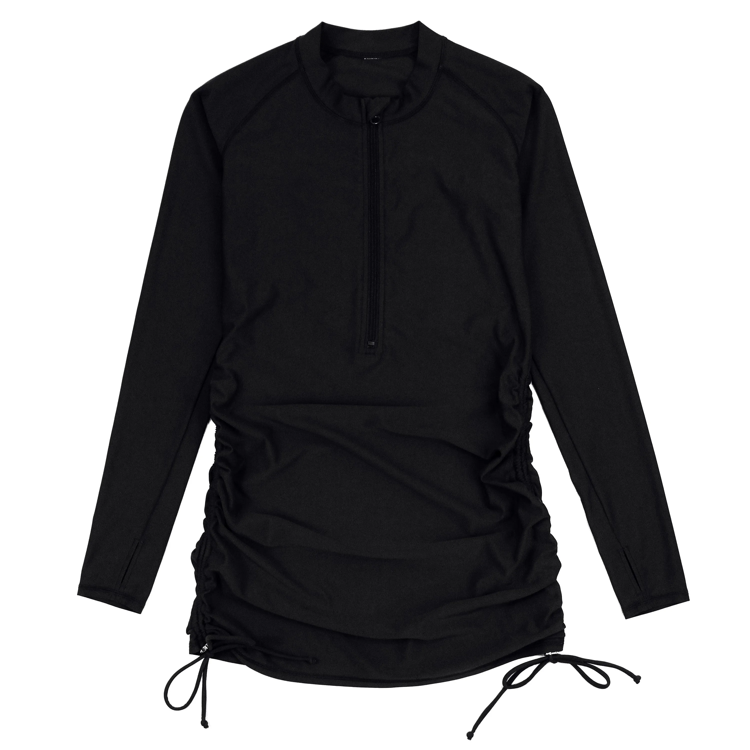 Women's Half Zip Swim Dress Cover Up | "Black"