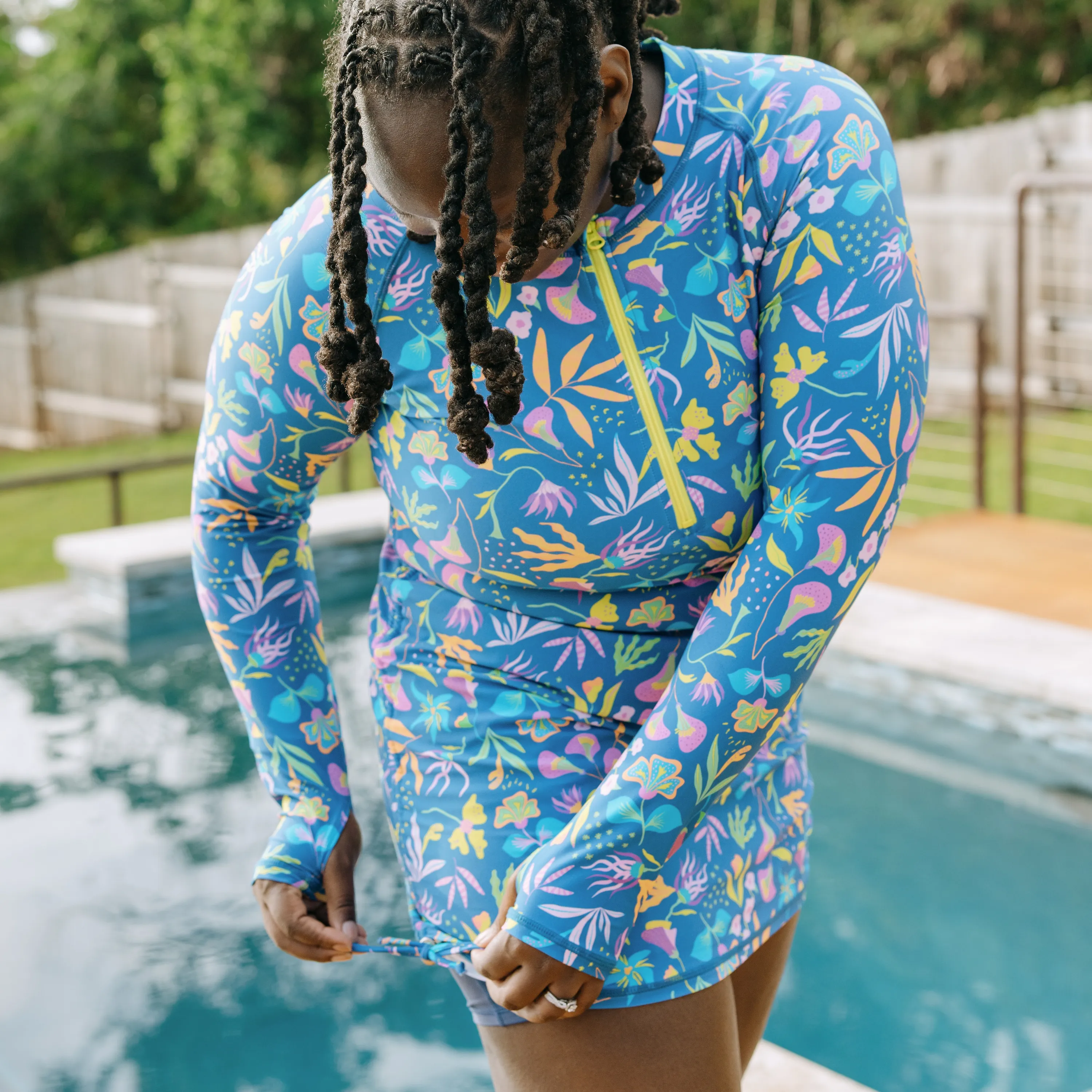 Women's Half Zip Swim Dress Cover Up | "Tropadelic"