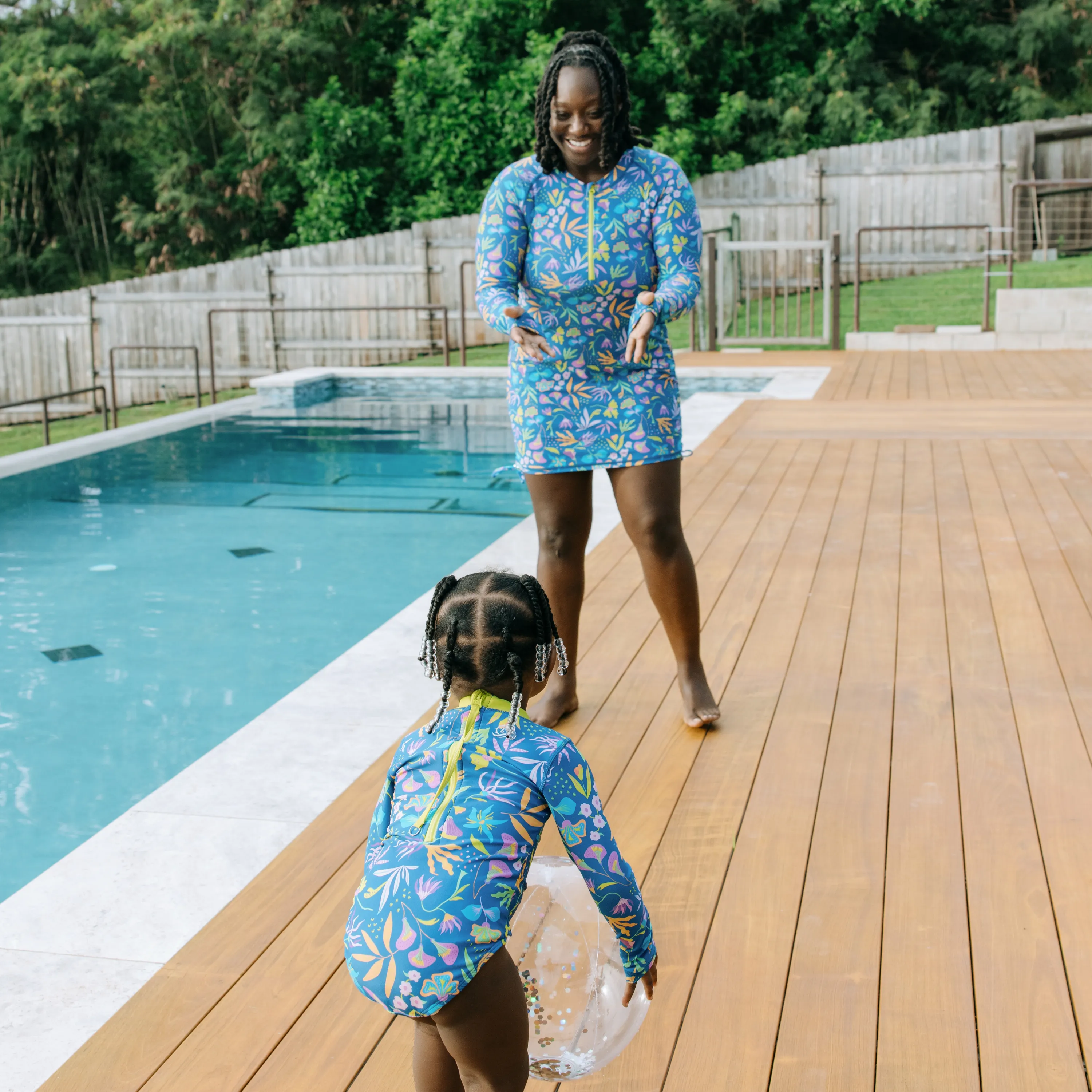Women's Half Zip Swim Dress Cover Up | "Tropadelic"