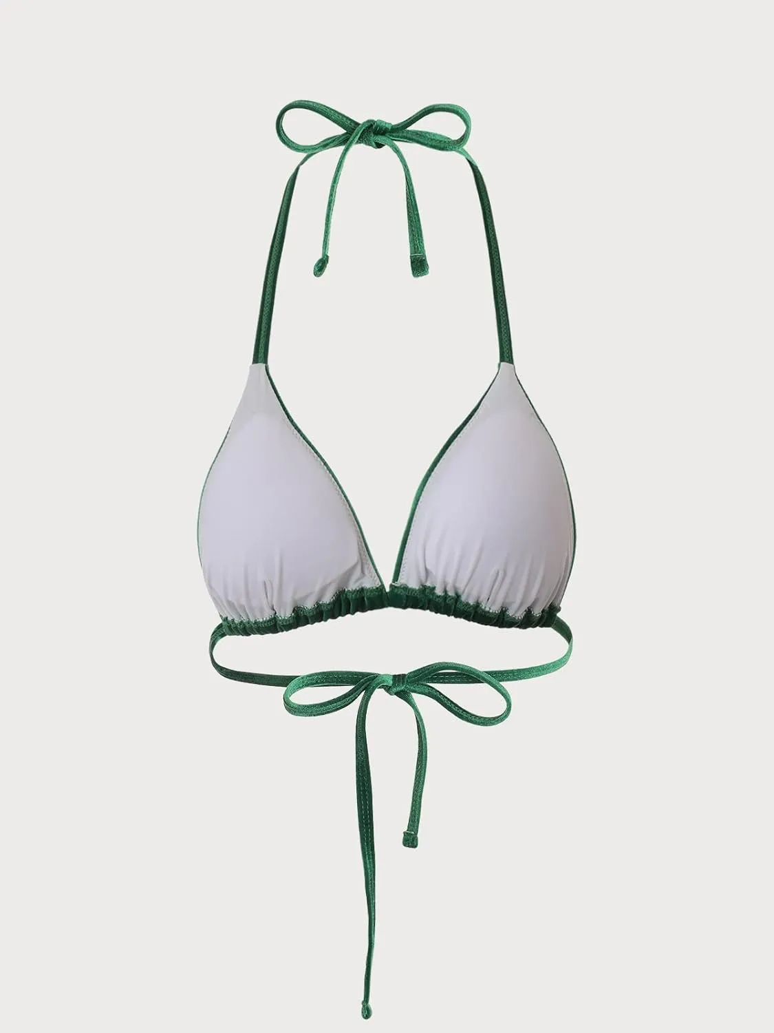Women's Halter Reversible Bikini Top High Cut Tie Side Triangle String Bikini