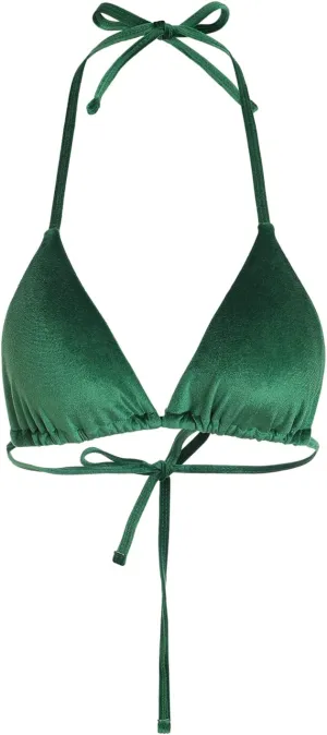 Women's Halter Reversible Bikini Top High Cut Tie Side Triangle String Bikini