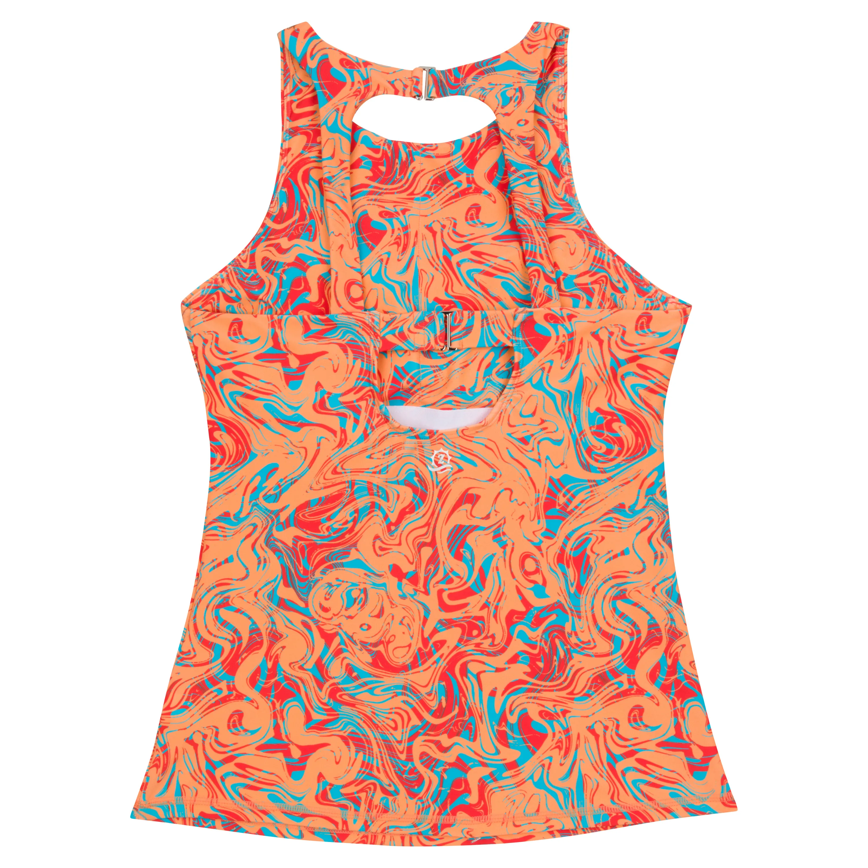 Women’s High Neck Fitted Tankini Top | “Swirl”