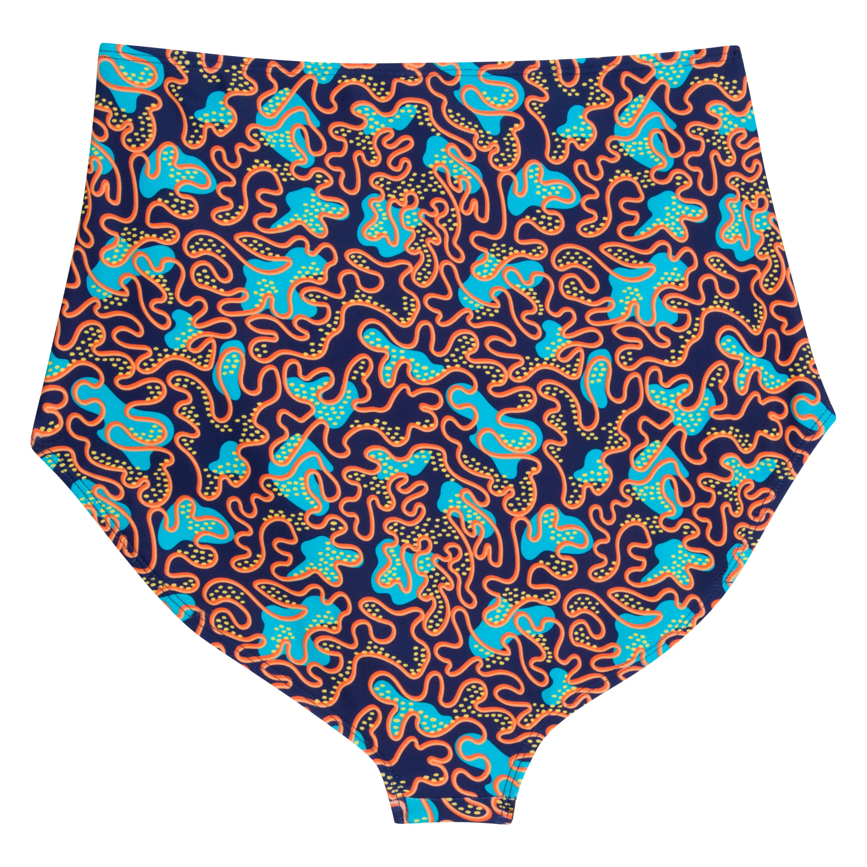 Women's High Waist Bikini Bottoms Ruched | "Deep Dive"