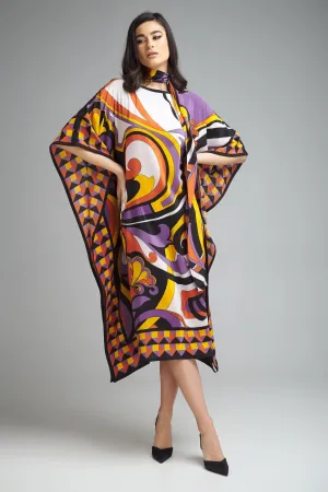 Women's  Multi Color Crepe Kaftans - BlackBeads