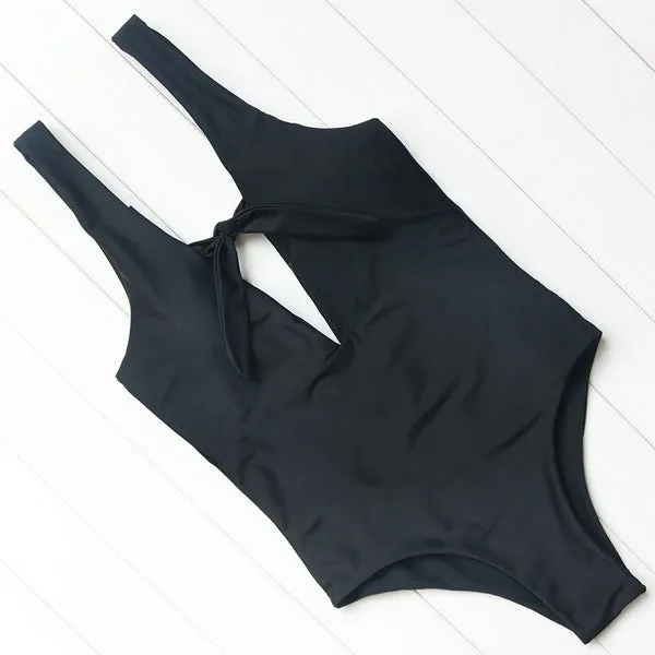Women's One-Piece Deep V-Backless Swimsuits