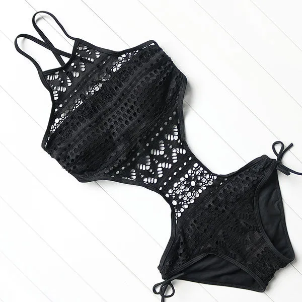 Women's One-Piece Deep V-Backless Swimsuits
