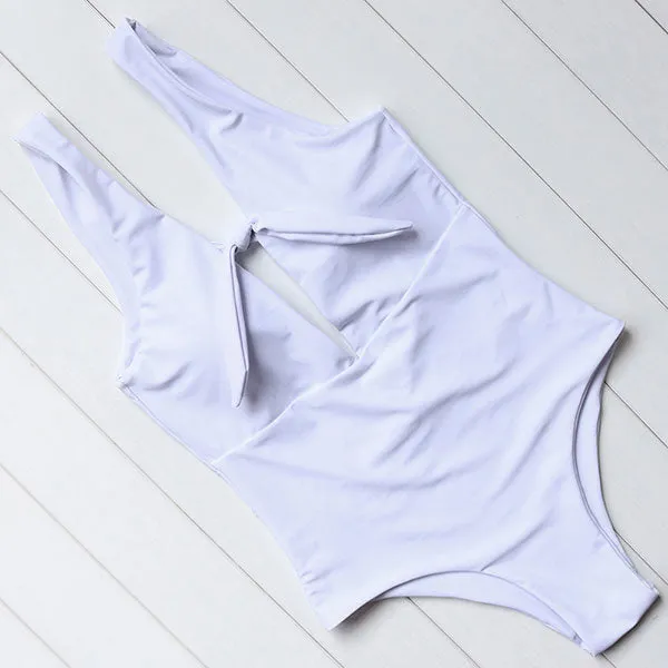 Women's One-Piece Deep V-Backless Swimsuits