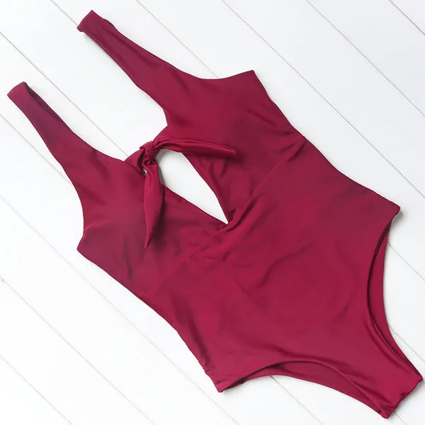 Women's One-Piece Deep V-Backless Swimsuits