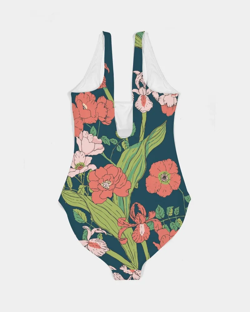 Women's One-Piece Swimsuit, Seychelles Floral