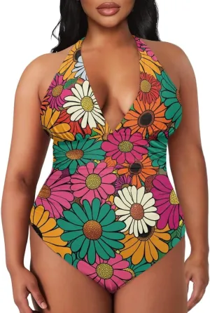 Womens One Piece Swimsuit Tummy Control Bathing Suit Summer Slimming Swimwear Plus Size Swim Suit for Beach S-3XL