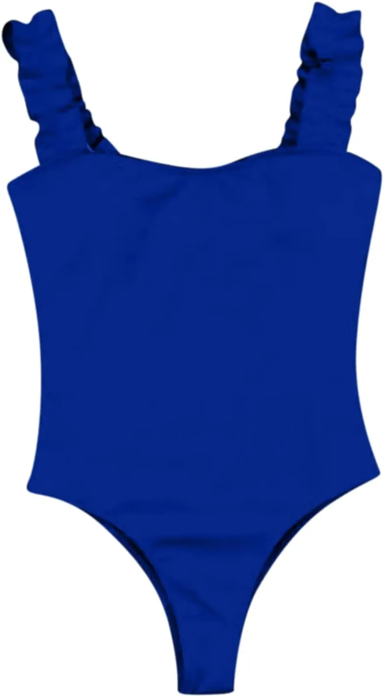 Women's One-Piece Swimsuits Cutout High Waisted Bathing Suit Wrap Tie Back Swimsuit Full Coverage 1 Piece Swim Suits