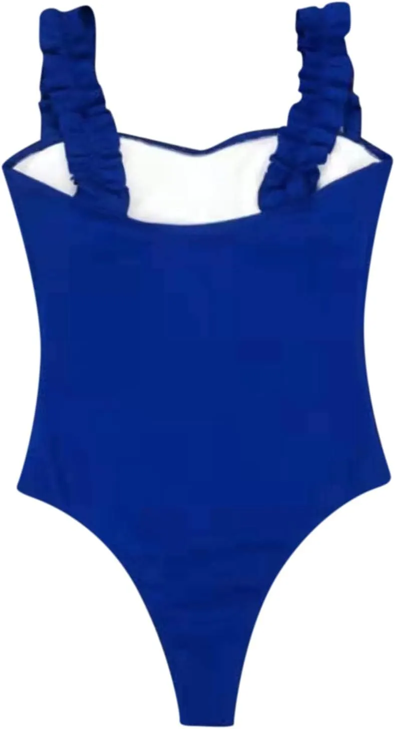 Women's One-Piece Swimsuits Cutout High Waisted Bathing Suit Wrap Tie Back Swimsuit Full Coverage 1 Piece Swim Suits