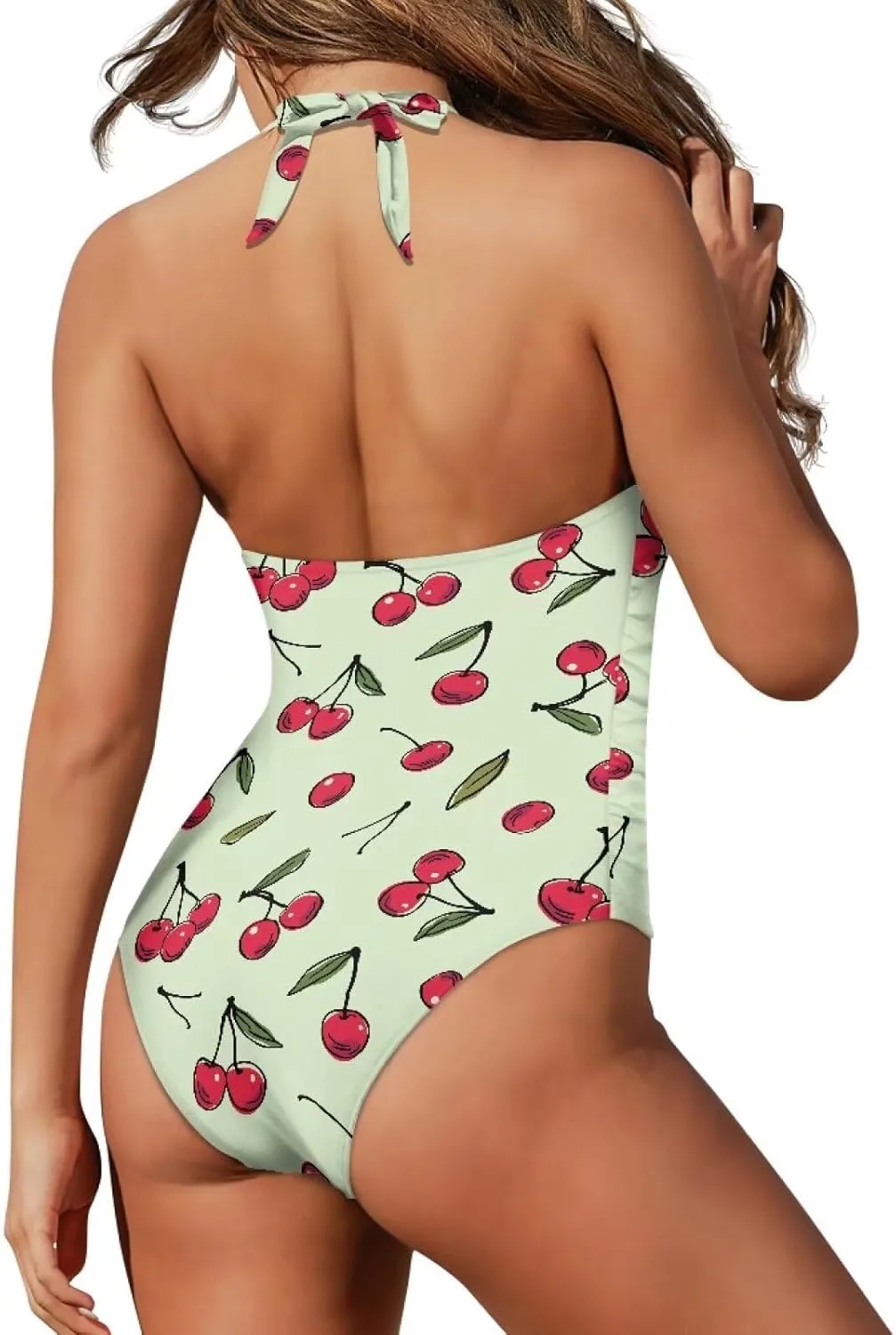 Women's One Piece Swimsuits Halter Swimwear High Waist Tummy Control Bathing Suits Backless Monokinis Size S-2XL