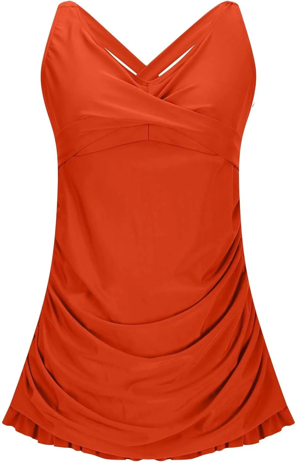 Womens One Piece Swimsuits V Neck Ruched Slimming Bathing Suits Backless Criss Cross Summer Beach Swimwear