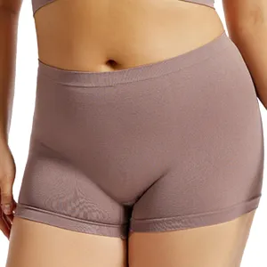 Womens Plus Size Boyshorts Panties High Waisted Full Coverage Stretch Legging Panties Breathable Moisture Wicking Underwear Bikini Underwear for Women,Rose Gold,XXXXXL