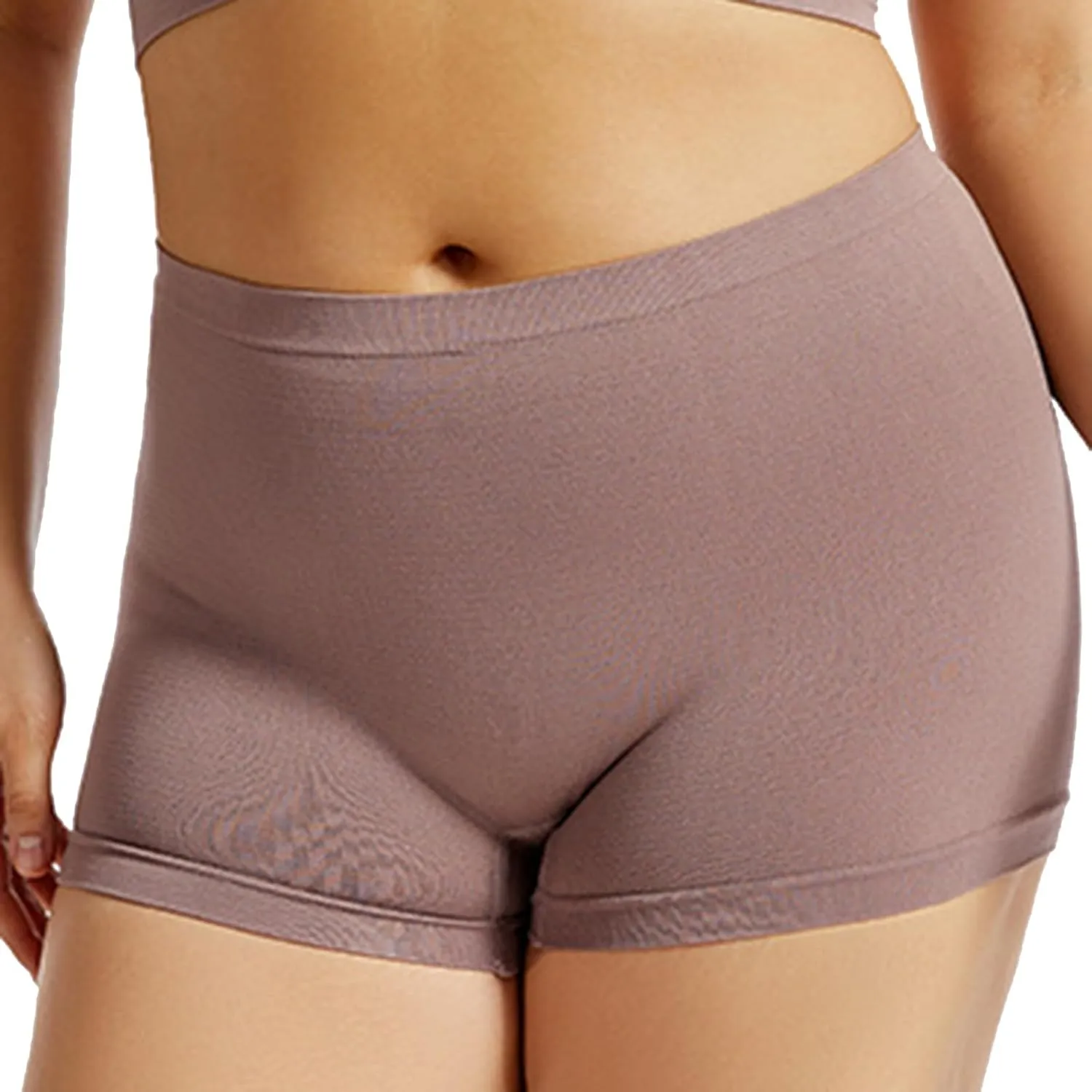Womens Plus Size Boyshorts Panties High Waisted Full Coverage Stretch Legging Panties Breathable Moisture Wicking Underwear Bikini Underwear for Women,Rose Gold,XXXXXL