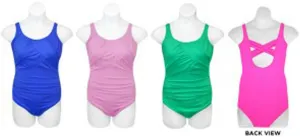 women's plus size fashion one-piece cross back swimsuits - sizes 14w-24w Case of 24