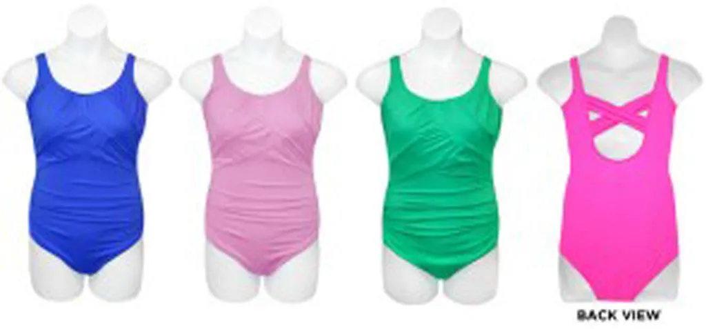 women's plus size fashion one-piece cross back swimsuits - sizes 14w-24w Case of 24