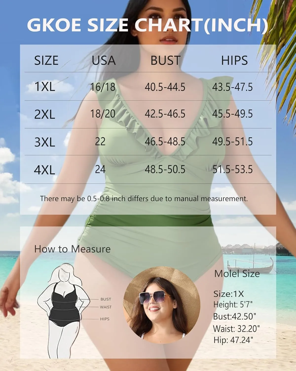 Women's Plus Size One Piece Swimsuit Tummy Control Sexy Bathing Suits for Curvy Women Black Swimwear