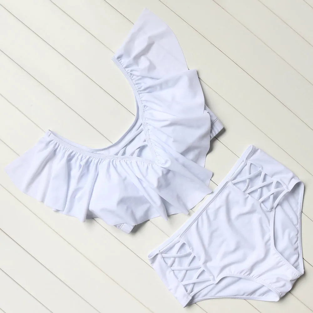 Women's Plus Size Ruffle Bikini Set