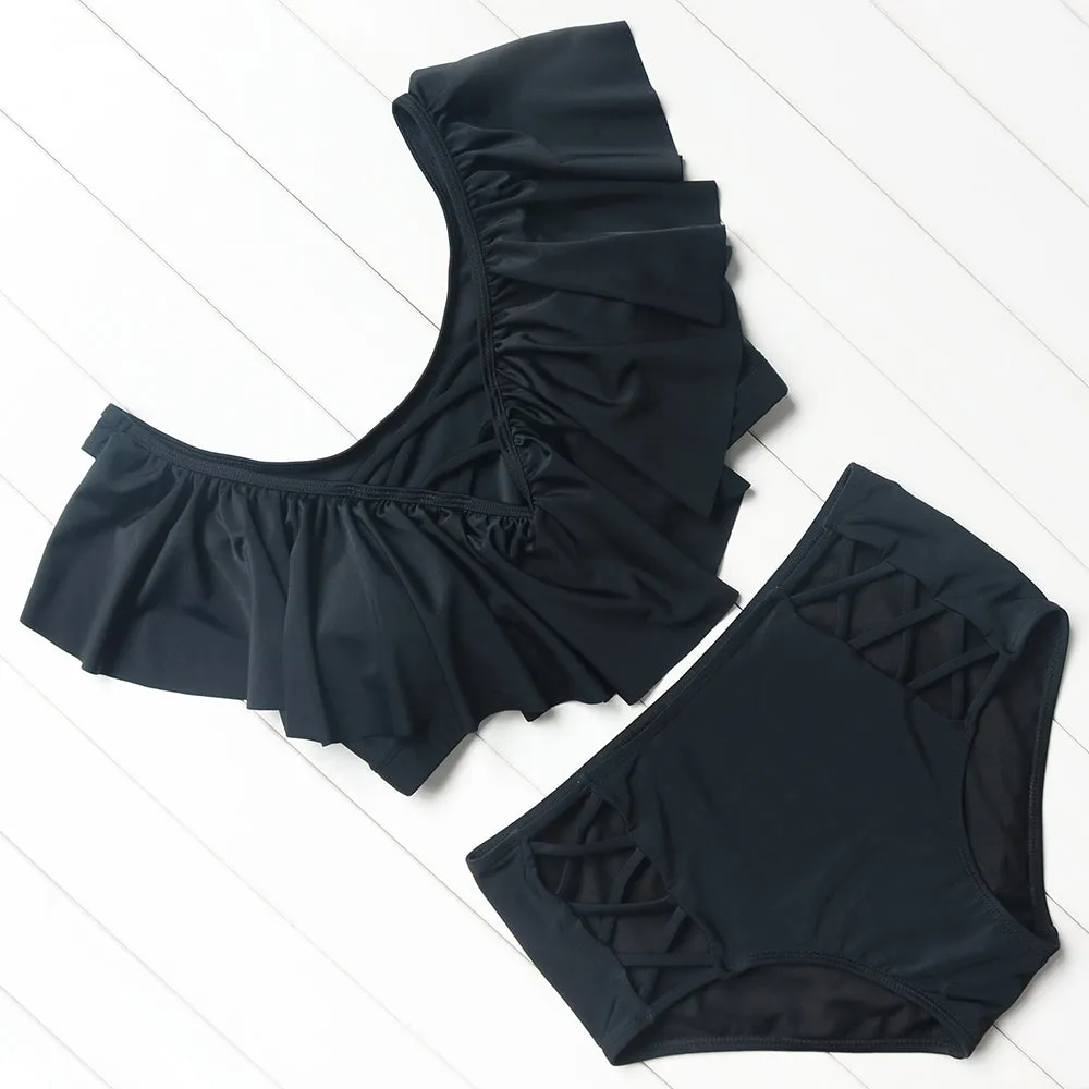 Women's Plus Size Ruffle Bikini Set