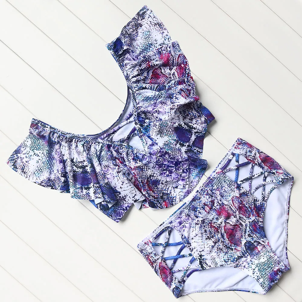 Women's Plus Size Ruffle Bikini Set