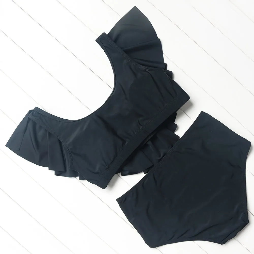 Women's Plus Size Ruffle Bikini Set