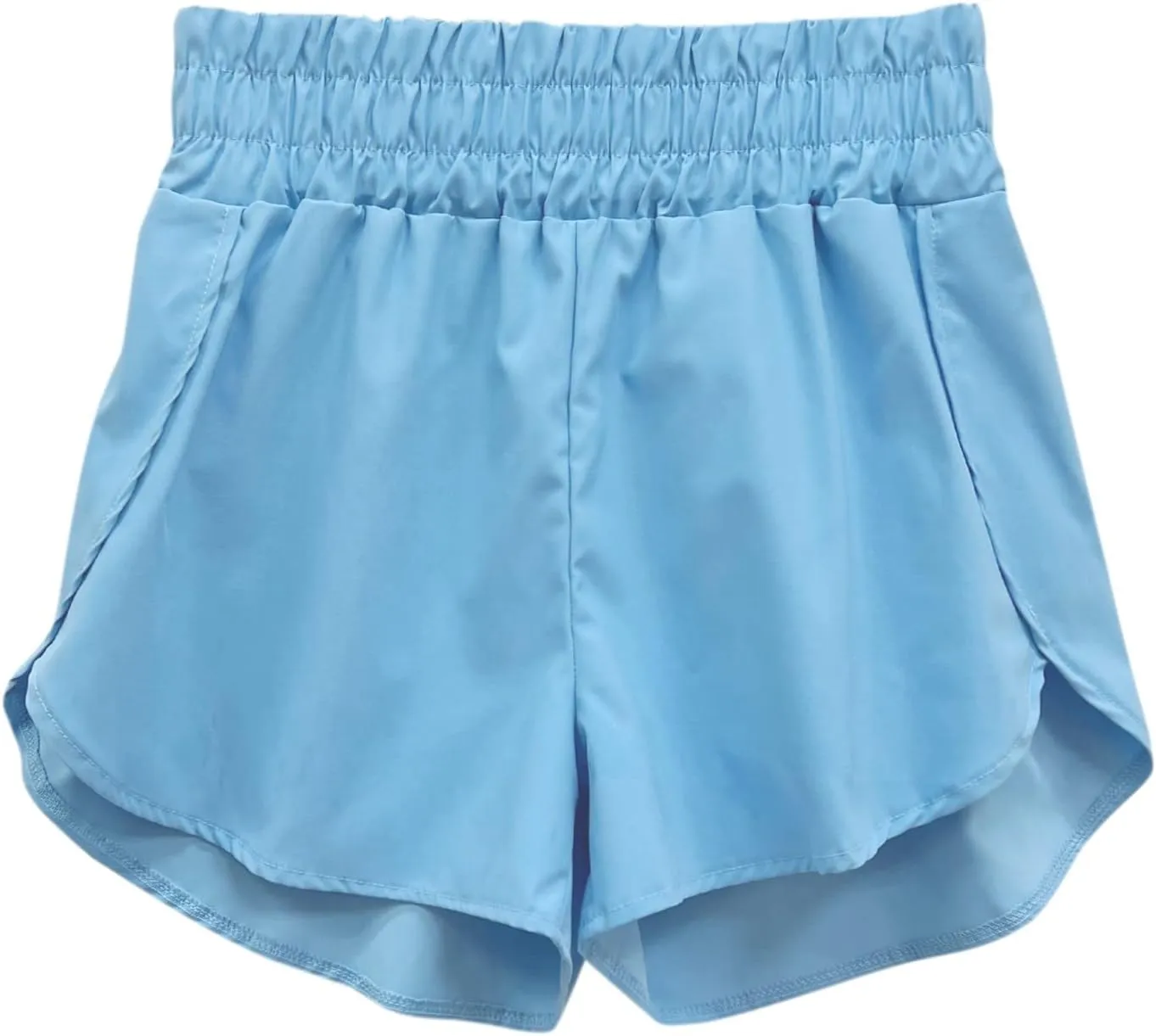 Womens Running Shorts with Zipper Pockets Casual Comfy High Waisted Athletic Gym Workout Shorts for Women with Liner