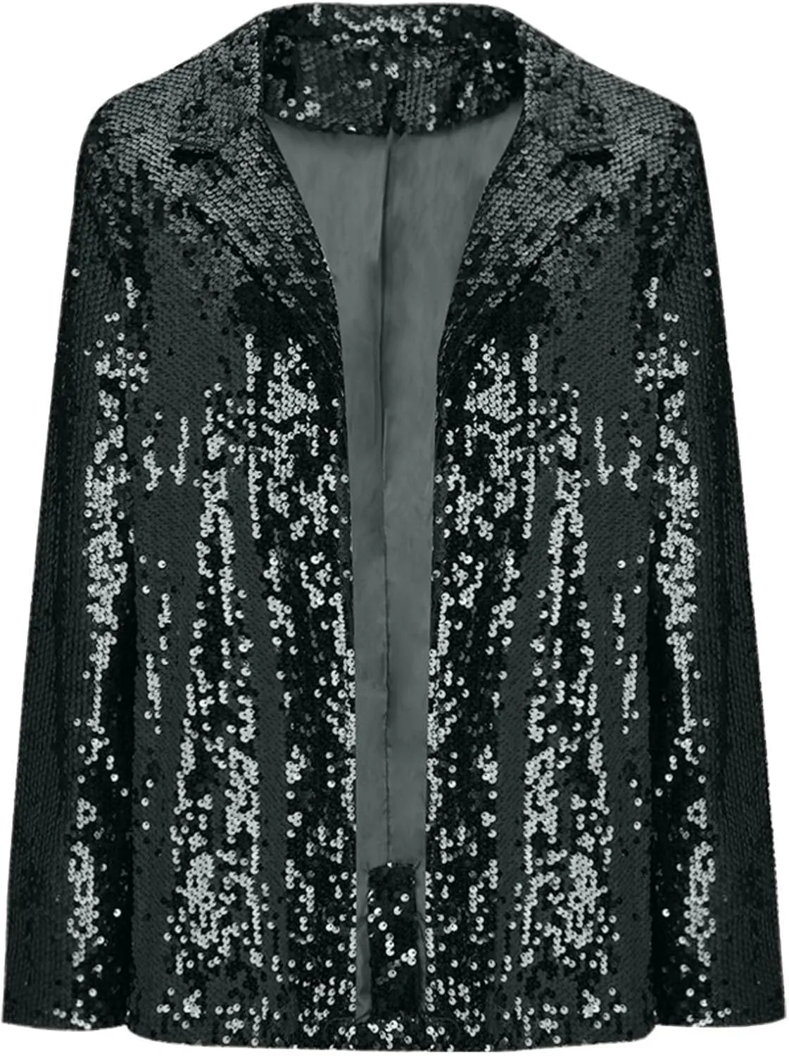 Women's Sparkly Sequin Blazers Trendy Glitter Jacket Long Sleeve Lapel Blazer Cardigan Coat for Party Club