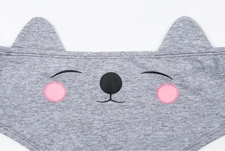 Women's Spring Cotton Mid-Waist Cartoon Panties