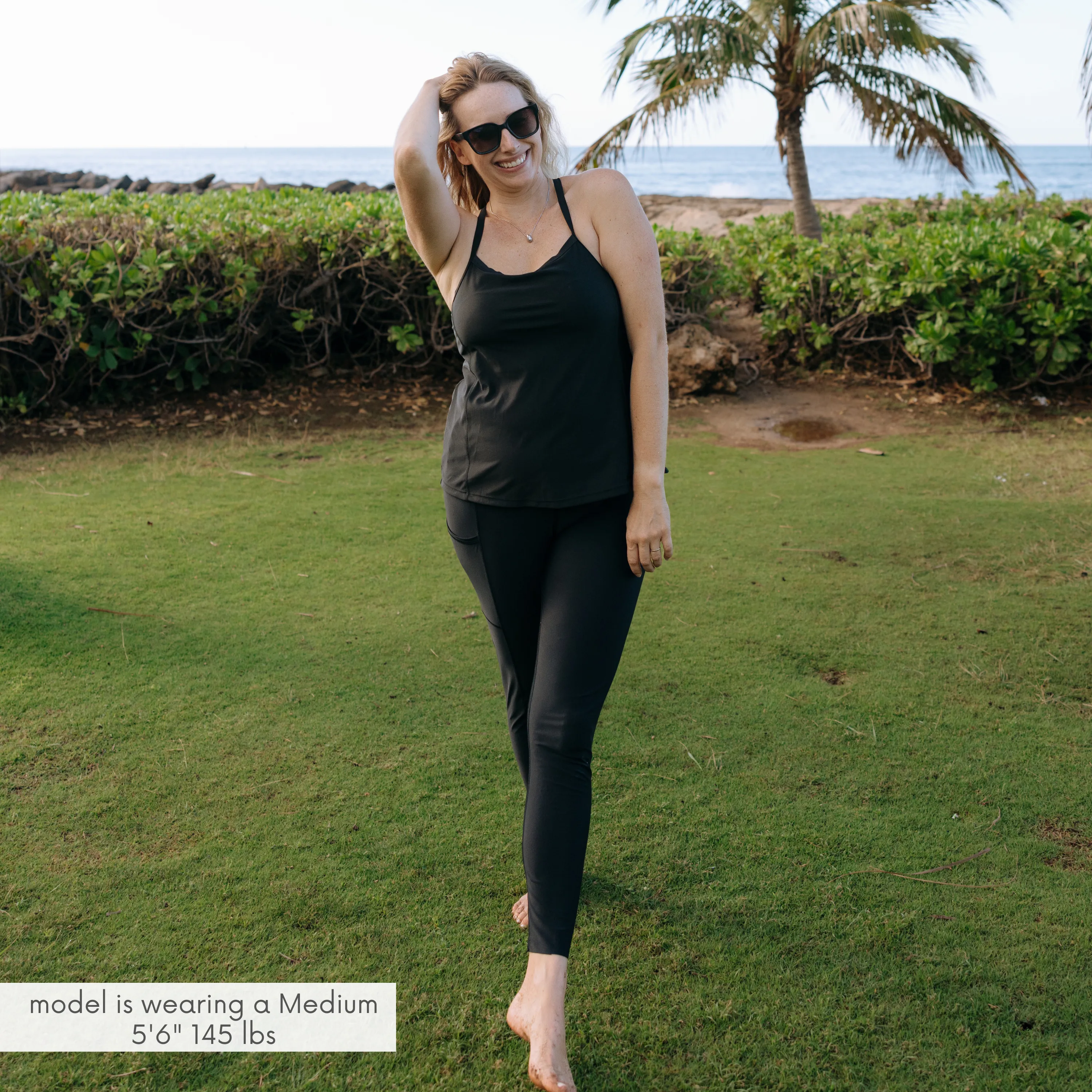 Women’s Strappy A-Line Tankini Top | “Black”