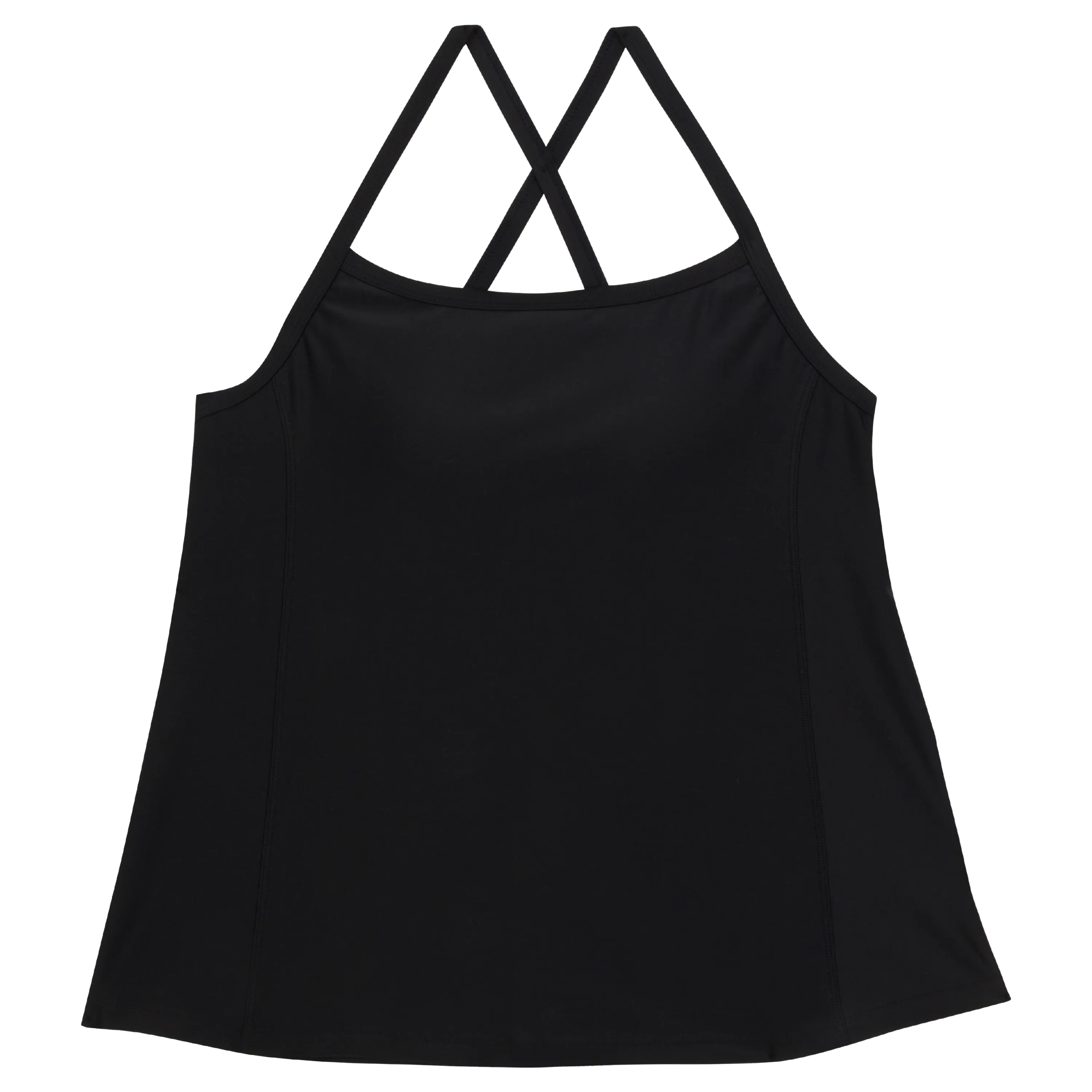 Women’s Strappy A-Line Tankini Top | “Black”