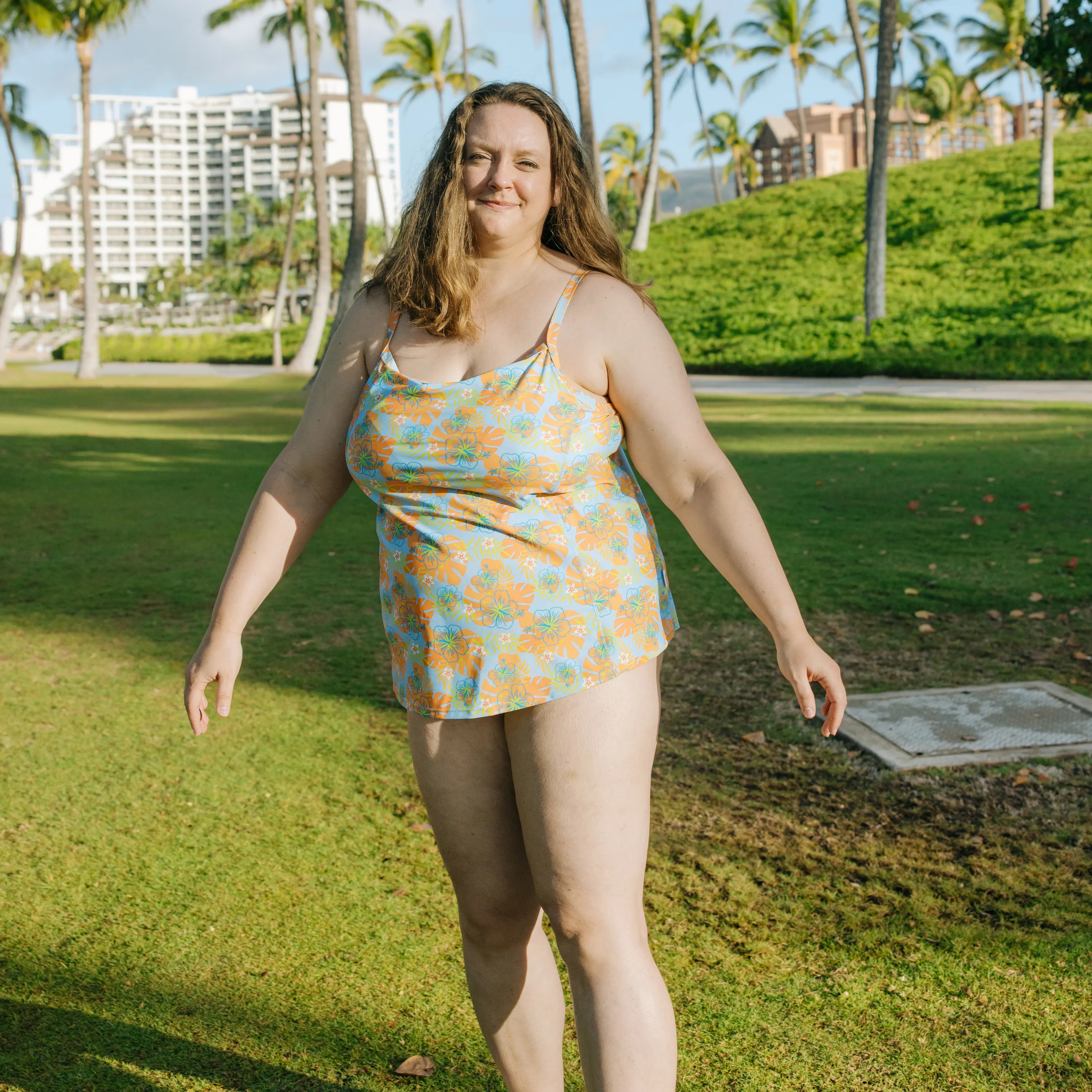 Women’s Strappy A-Line Tankini Top | “Groovy”